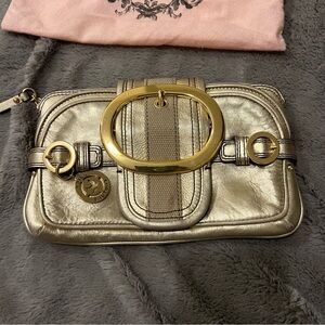 Juicy Couture Gold Leather Clutch